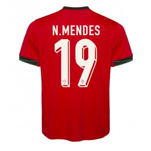 Fotbalové Dres Portugalsko Nuno Mendes #19 Domácí Oblečení ME 2024 Krátký Rukáv